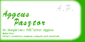 aggeus pasztor business card